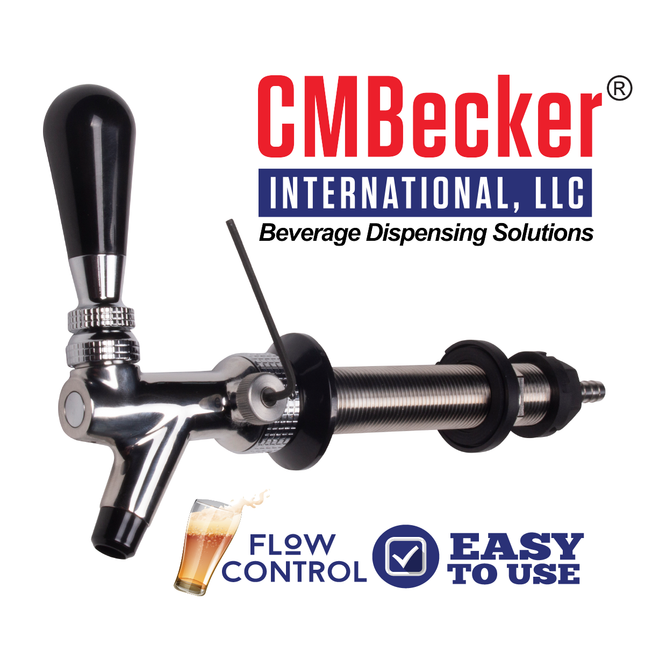 CM Becker Faucet - X1 Self Closing - Allen Key Security Adjustment - Creamer - Polished - Short Nozzle