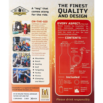 Craft Master Growlers - 64 oz Growlveller - PLACEHOLDER