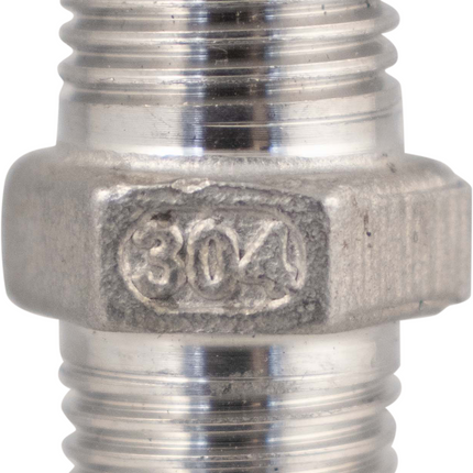 Stainless - 1/4 in. BSPT Hex Nipple