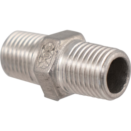 Stainless - 1/4 in. BSPT Hex Nipple