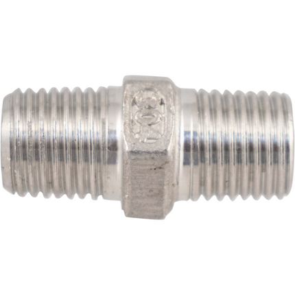 Stainless - 1/4 in. BSPT Hex Nipple