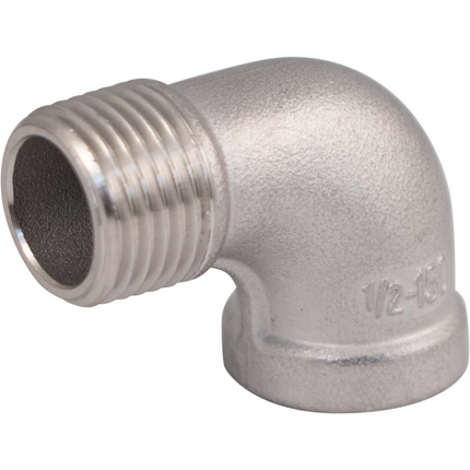 Stainless - 1/2 in. BSPT Elbow - Male to Female