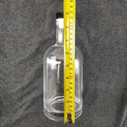 750 mL Flint Glass Spirit Bottle w/ Black Synthetic Cork