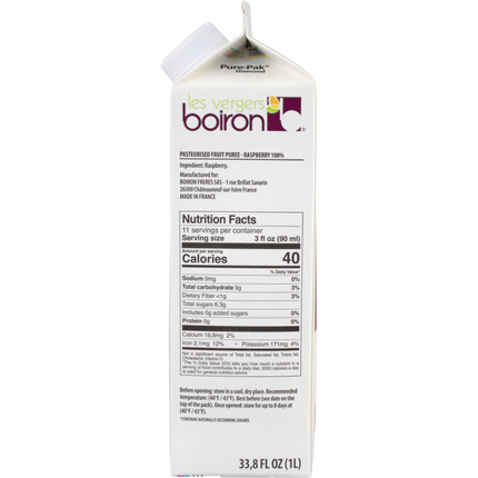 Boiron Fruit Puree - Raspberry - 1 L (33.8 oz)