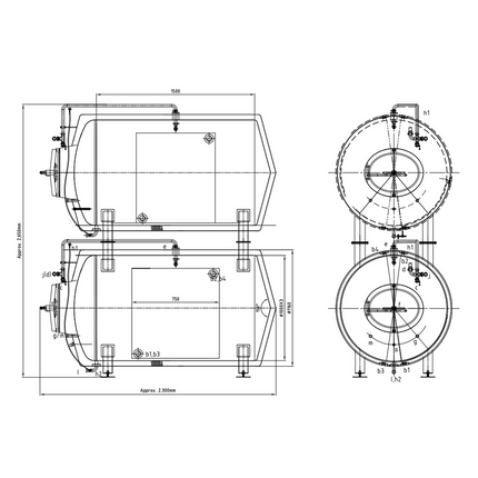 MB - Pro Lager Tanks - 10 bbl - Set of Top & Bottom