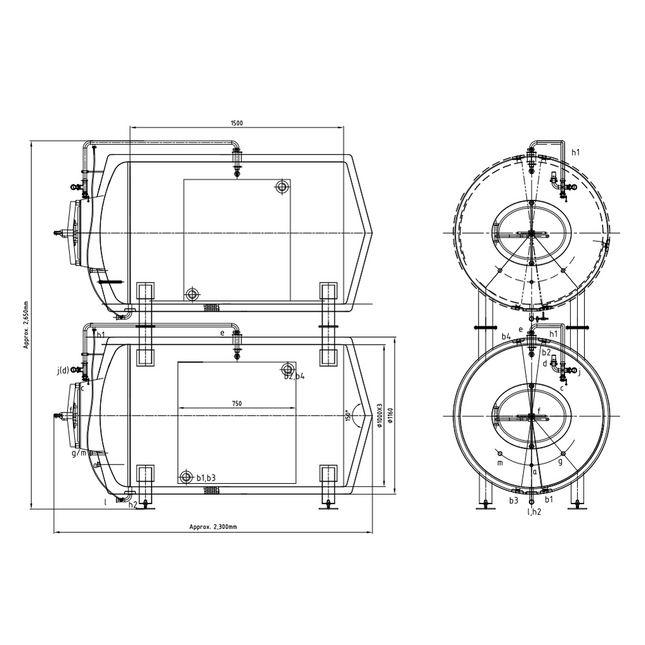 MB - Pro Lager Tanks - 10 bbl - Set of Top & Bottom