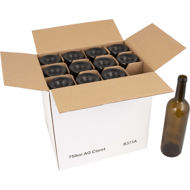 750mL Antique Green Claret/Bordeaux Farro Glass Wine Bottles, Punted - Case of 12 - PLACEHOLDER