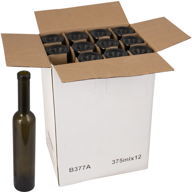 375mL Antique Green Bellissima Farro Glass Wine Bottles - Case of 12 - PLACEHOLDER