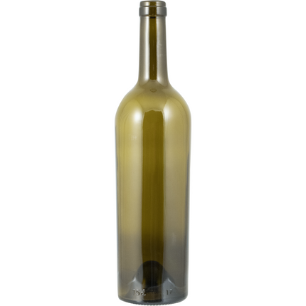 750mL Antique Green Claret/Bordeaux Farro Glass Wine Bottles, Punted, Tapered - Case of 12 - PLACEHOLDER