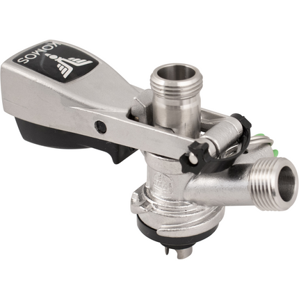 KOMOS Keg Coupler - S Style Sanke Coupler with PRV (Stainless) w/ Ball Lock Quick Disconnect (QD) Adapters