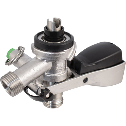 KOMOS Keg Coupler - S Style Sanke Coupler with PRV (Stainless) w/ 8mm Duotight Adapters