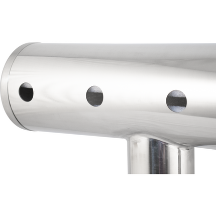 Komos Double T Bar Draft Tower - Brushed Stainless - 6 Tap