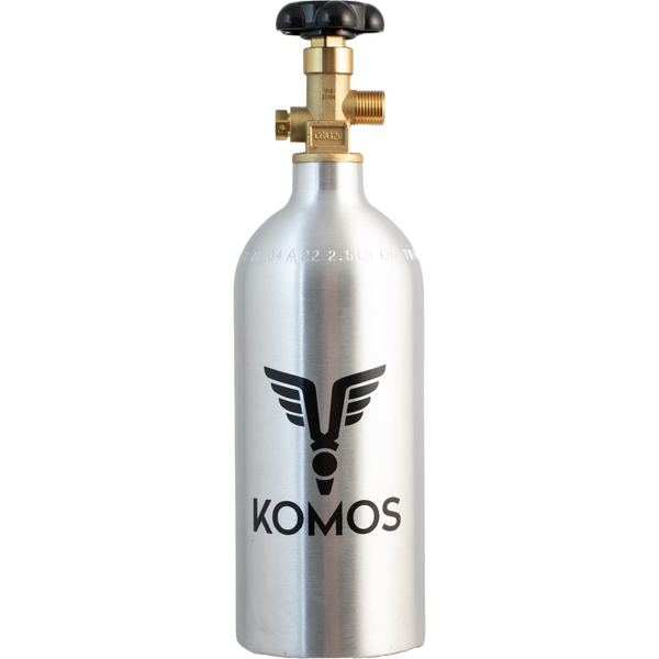 KOMOS® 2.5 lb CO2 Tank | Premium Aluminum | New | CGA320 Valve | US DOT Approved