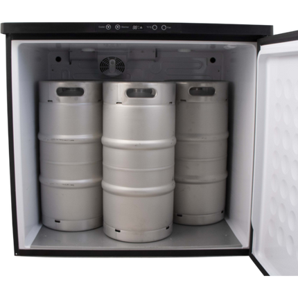 Komos Double-Wide Kegerator with Stainless Double T Bar Tower - 8 Tap