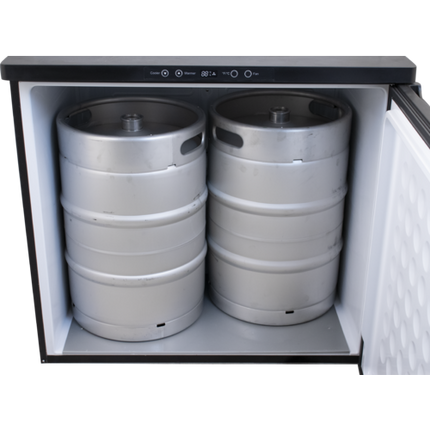 Komos Double-Wide Kegerator with Stainless Double T Bar Tower - 6 Tap