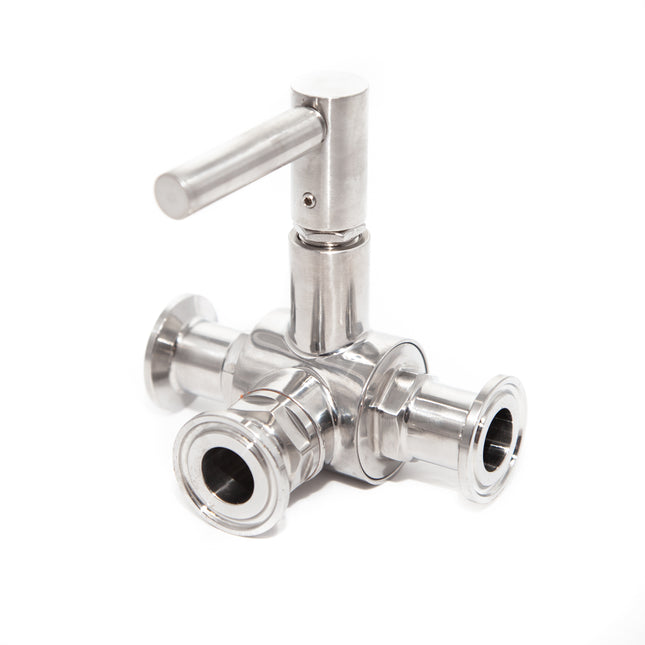 Brewtools - 3-way ball valve, T.C. 34mm DN15