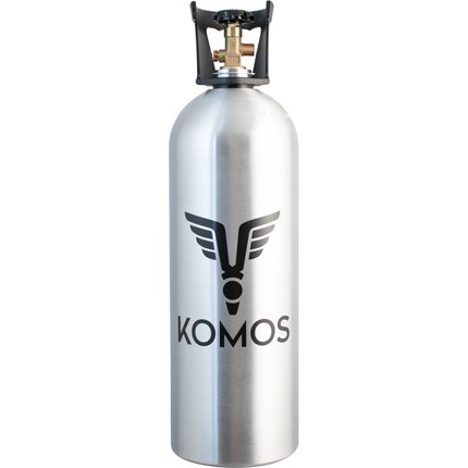KOMOS® 25 lb CO2 Tank | Premium Aluminum | New | CGA320 Valve | US DOT Approved - Open Box