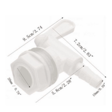 Plastic Spigot for Wide Mouth Carboys - Barbed for Tubing