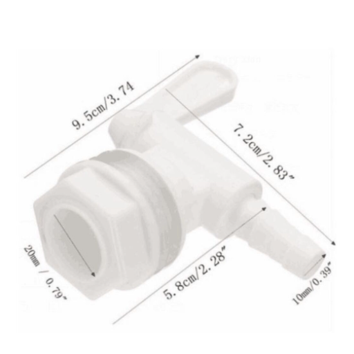 Plastic Spigot for Wide Mouth Carboys - Barbed for Tubing