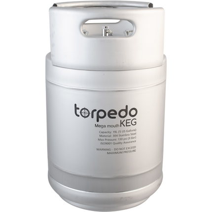 Megamouth Torpedo Keg | Ball Lock Keg | Stainless Steel Corny Keg - Open Box