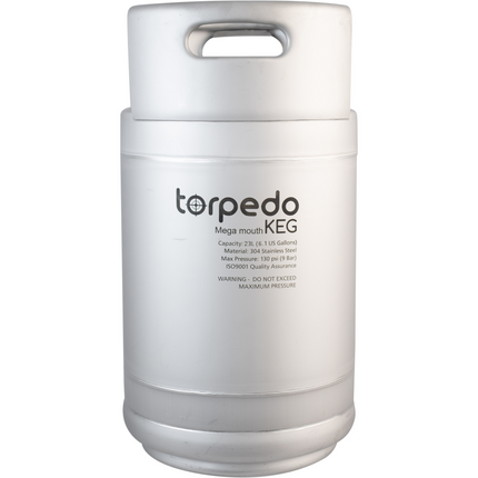 Megamouth Torpedo Keg | Ball Lock Keg | Stainless Steel Corny Keg - Open Box