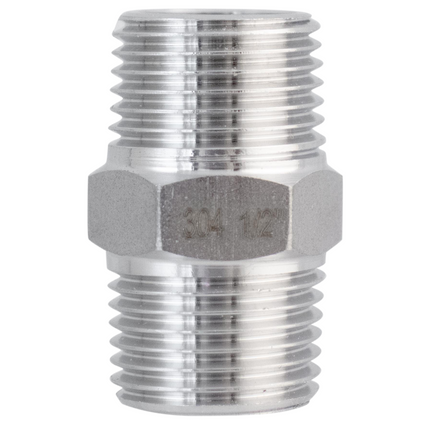 Stainless - 1/2 in. BSPT Hex Nipple