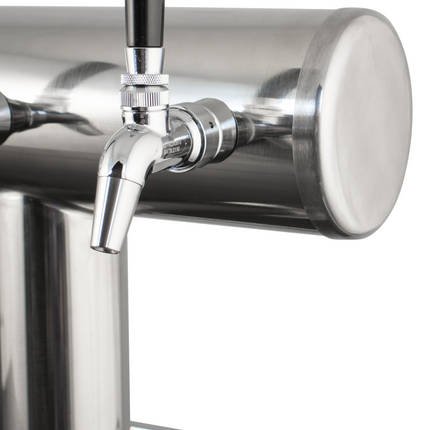 Komos Double-Wide Kegerator with Stainless Double T Bar Tower - 6 Tap