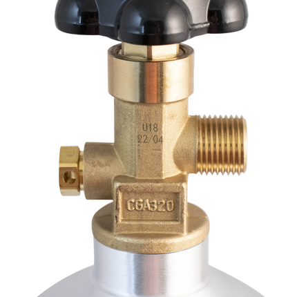 KOMOS® 5 lb CO2 Tank | Premium Aluminum | New | CGA320 Valve | US DOT Approved - New/open Box