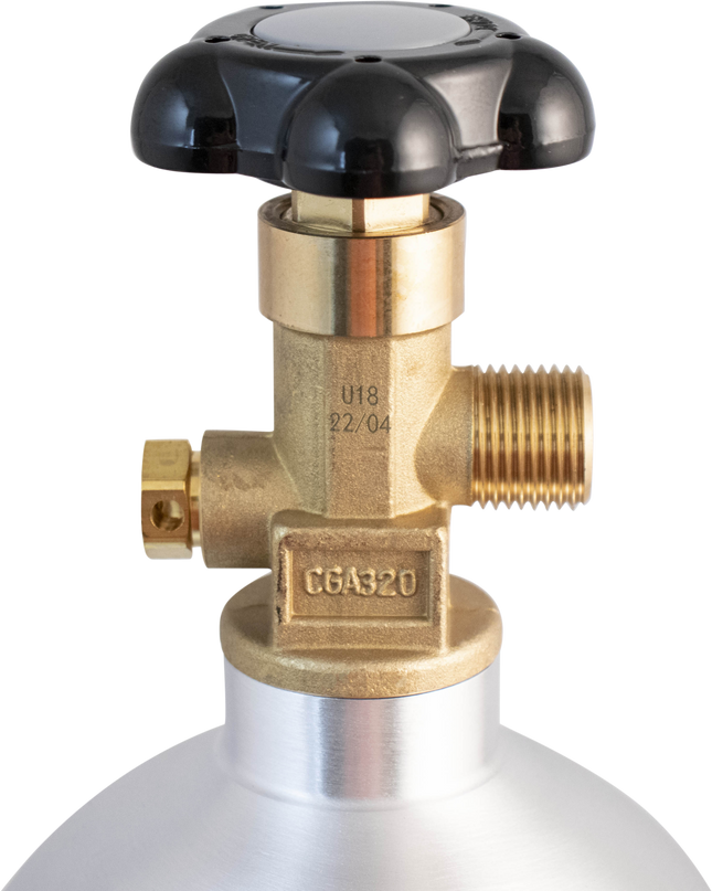KOMOS® 5 lb CO2 Tank | Premium Aluminum | New | CGA320 Valve | US DOT Approved - New/open Box