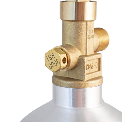 KOMOS® 5 lb CO2 Tank | Premium Aluminum | New | CGA320 Valve | US DOT Approved - New/open Box