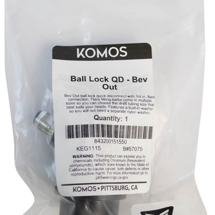 Komos - Ball Lock Quick Disconnect (QD) - Bev Out (BLACK) - CM Becker - Flare