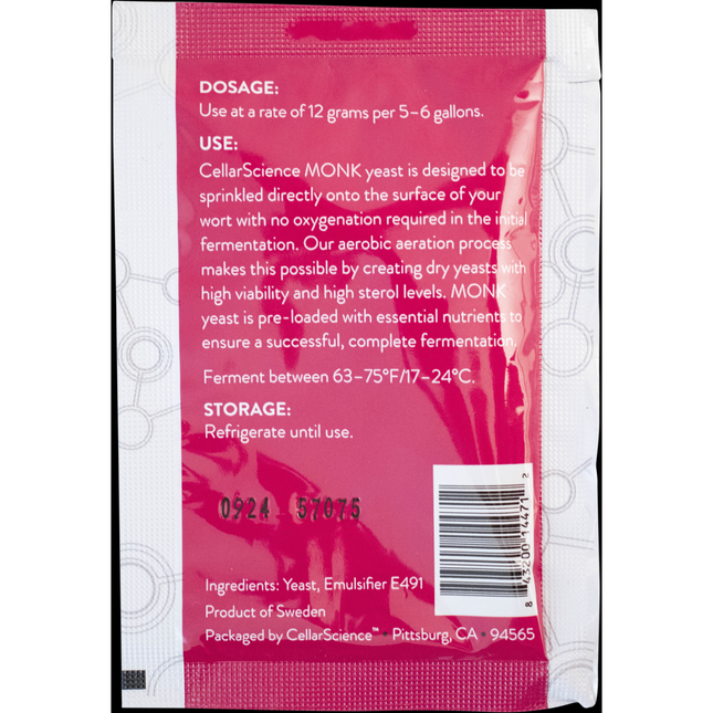 CellarScience - Dry Yeast - MONK Belgian Abbey Ale - PLACEHOLDER