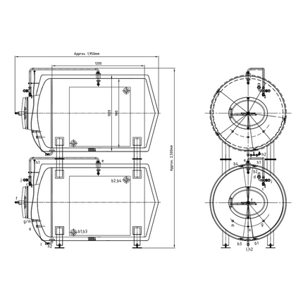MB - Stackable Pro Lager Tank - 7 bbl - Set of Top & Bottom