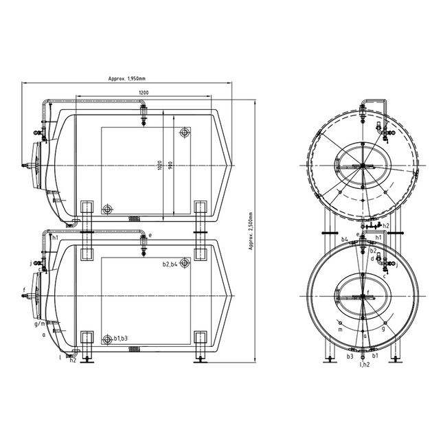 MB - Stackable Pro Lager Tank - 7 bbl - Set of Top & Bottom