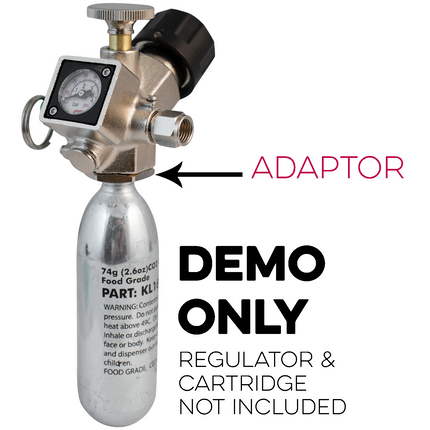 74g Cartridge Adaptor for KegLand Core 360 Mini CO2 Regulator (TR21-4 Male x 5/8-18UNF Female)