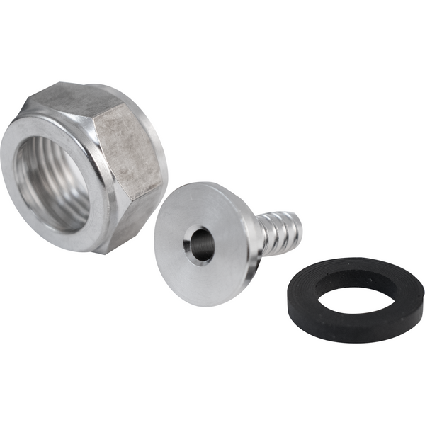 KOMOS® | Tailpiece, Hex Nut and Gasket Set | Stainless | 1/4 in. Barb