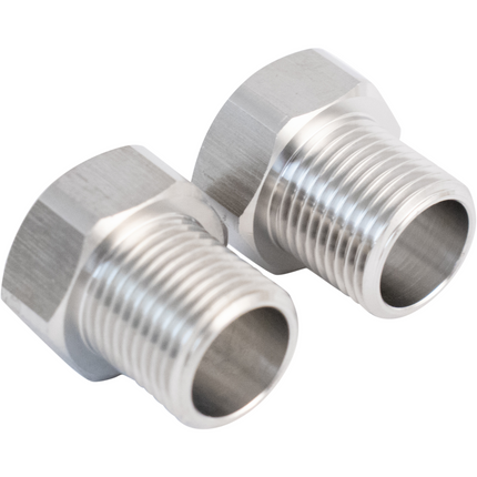 Komos - Stainless - 1/2 in. Male BSP x Female Beer Thread (5/8 in. BSP) Adapter - 2 Pack