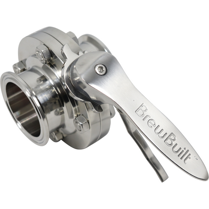 BrewBuilt - 2 in. T.C. Butterfly Valve - Polished