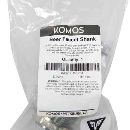 Komos - Beer Faucet Shank - 3-1/2 in. with Nipple