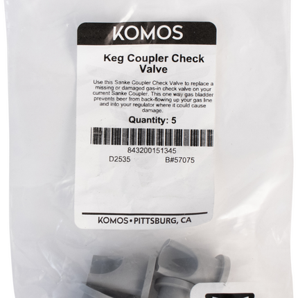 Komos - Sanke Tap Keg Coupler One Way Gas Bladder - Check Valve - Pack of 5