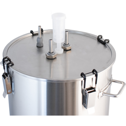 Temp Twister Stainless Steel Lid with Thermowell Port for 65L Bucket Buddy