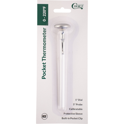 Pocket Thermometer - 1 in. Dial - 0-220F