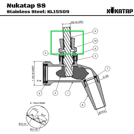 Replacement Faucet Lever Collar for Intertap and Nukatap - Stainless
