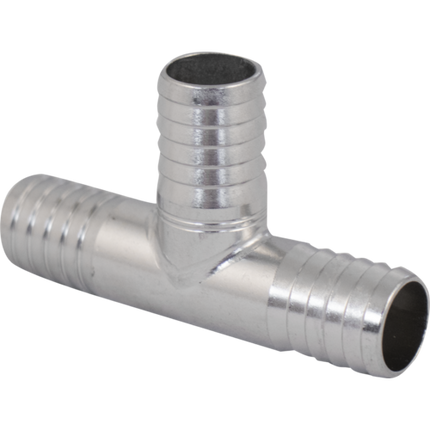Komos - Stainless Tee - 10 mm (3/8 in.) Barb