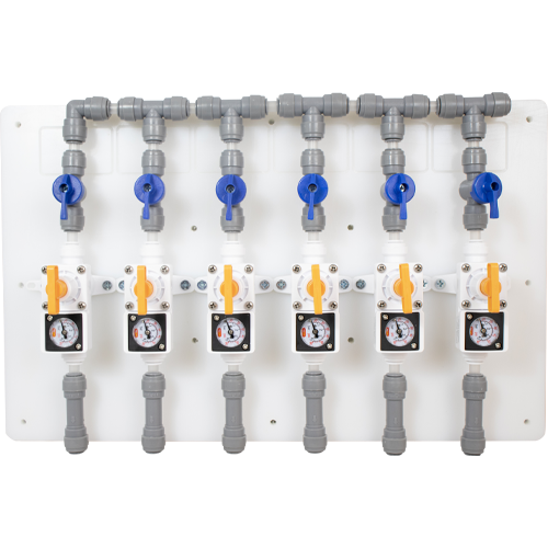 Duotight Draft Regulator Board - 6 Way - w/ Shut Off Valves