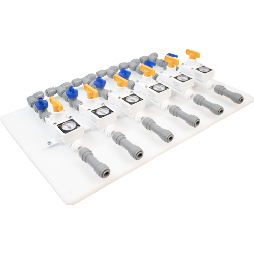 Duotight Draft Regulator Board - 6 Way - w/ Shut Off Valves