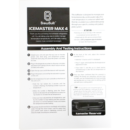 BrewBuilt® IceMaster Max 4 | Glycol Chiller | 4 Built In Temp Controllers & Pumps | 2600btu | 110V | 8 Gal. Tank Capacity - Open Box