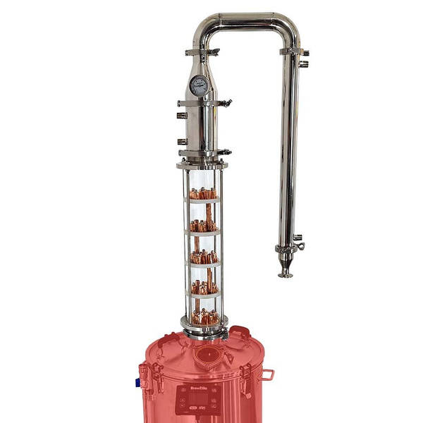 Distillation Column | Modular Copper Bubbler Plates | Borosilicate Glass Column | 4