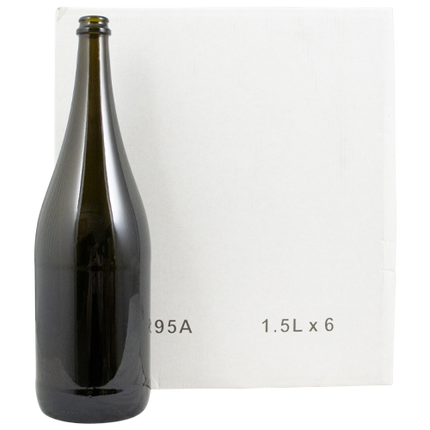 1.5L Antique Green Champagne Farro Glass Wine Bottles, Punted - Case of 6 - PLACEHOLDER