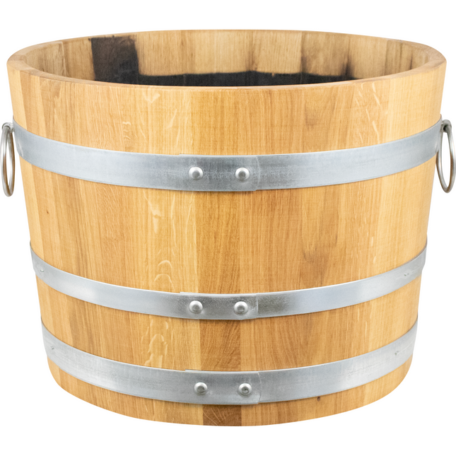 Balazs - Oak Barrel Planter - Open Diameter 21.5 in. x Height 16 in.